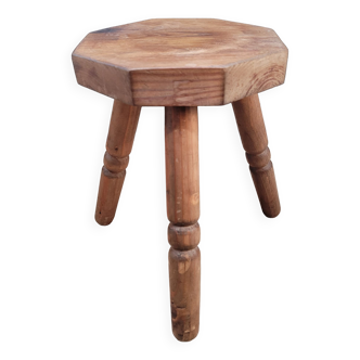 Tabouret tripode octogone