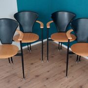 Set of 4 Postmodern Dining Chairs, 1980's.