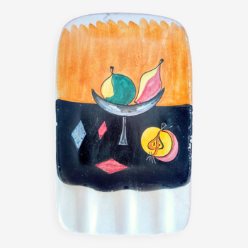 Hand painted italian ceramic, mid century, still life