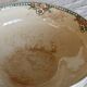 Antique ironstone salad bowl - Patina - Green and orange floral decoration