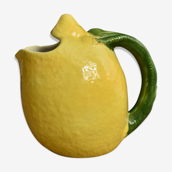 Pichet citron vintage barbotine