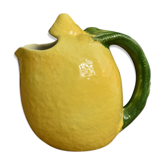 Vintage lemon pitcher barbotine