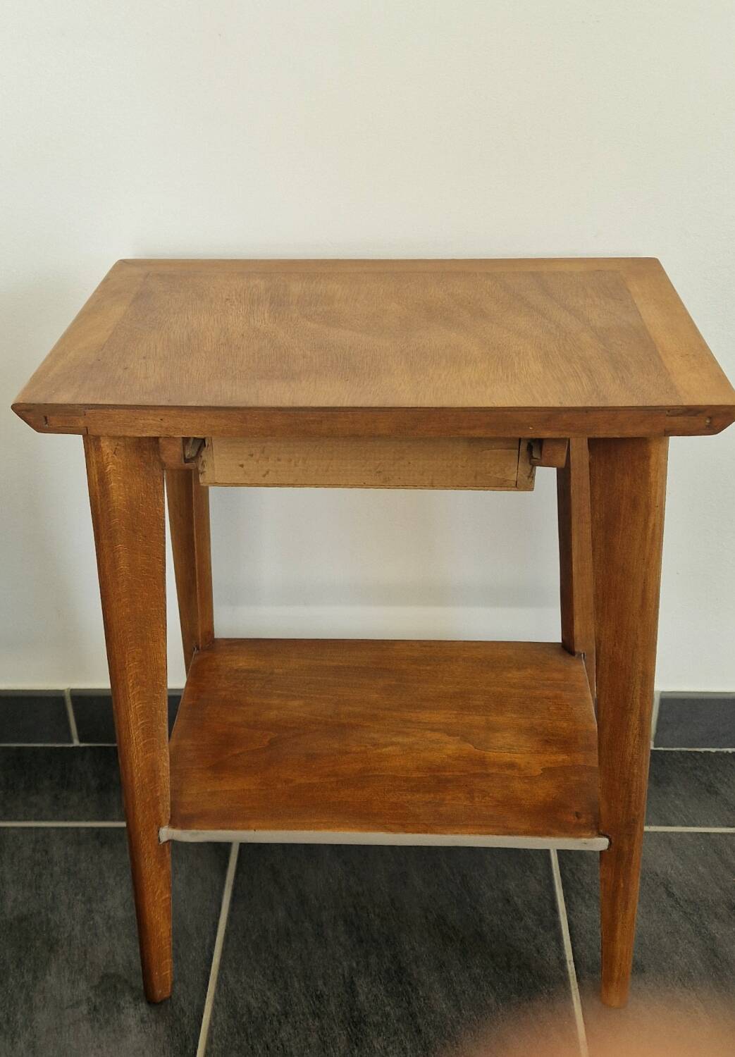 1950s side table with compass legs