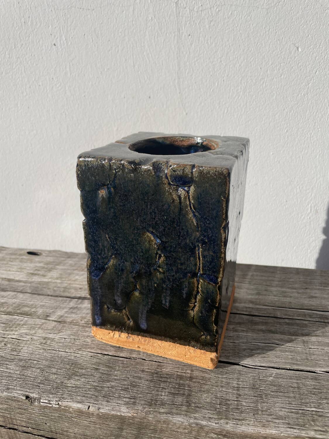 Glazed stoneware potter's vase