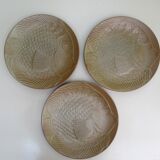 Flat plates Fish Sandstone CNP Village France Lot of 6