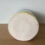 Signed pot with pastel swallows