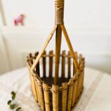 Bamboo rattan bottle holder