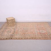 Peach Vintage Moroccan Rug 164 x 266 cm, Berber Wool Rug, Handmade Boho Rug