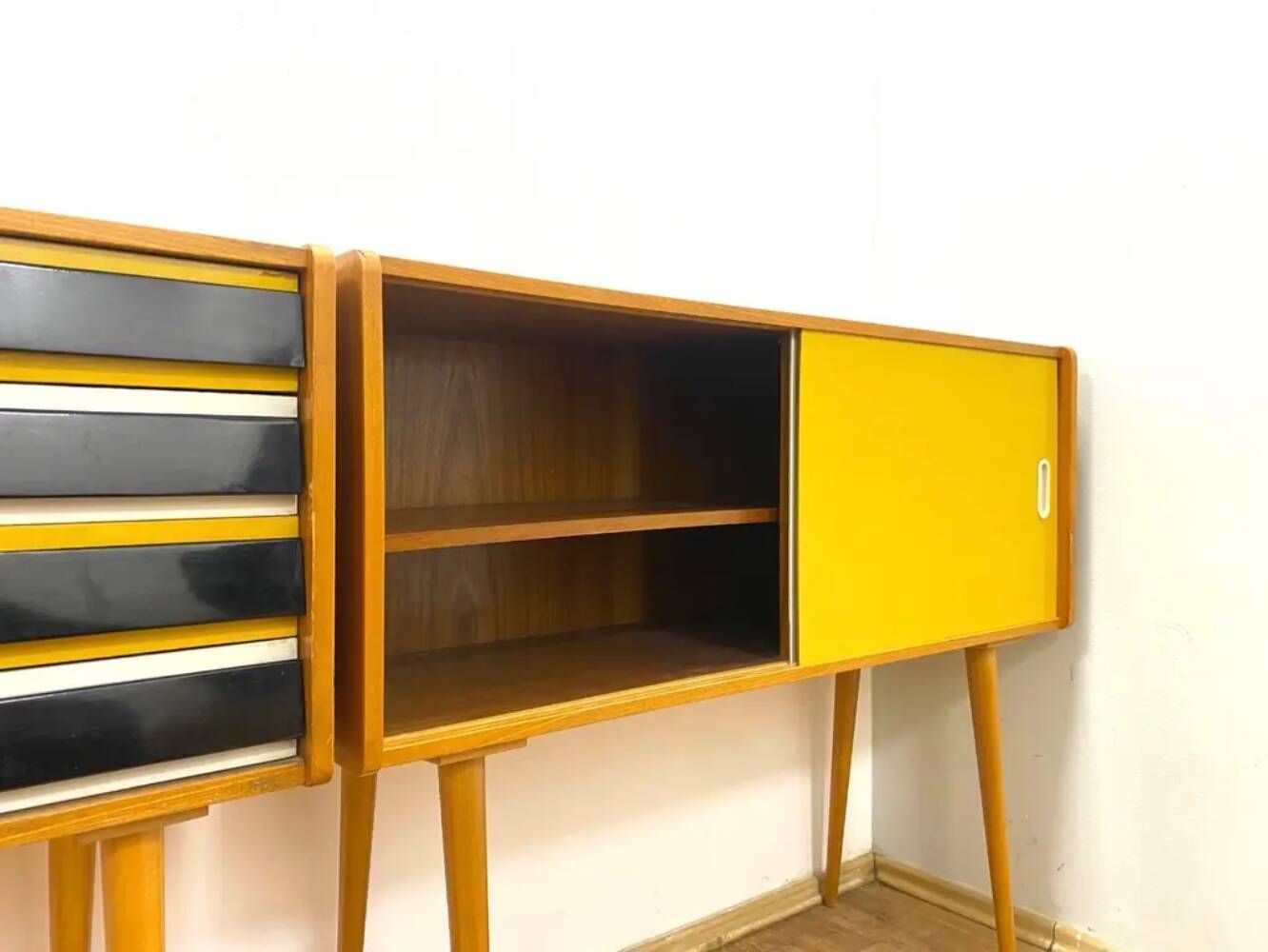 Retro chests of drawers, Jiří Jiroutek, 1960s, Czechoslovakia