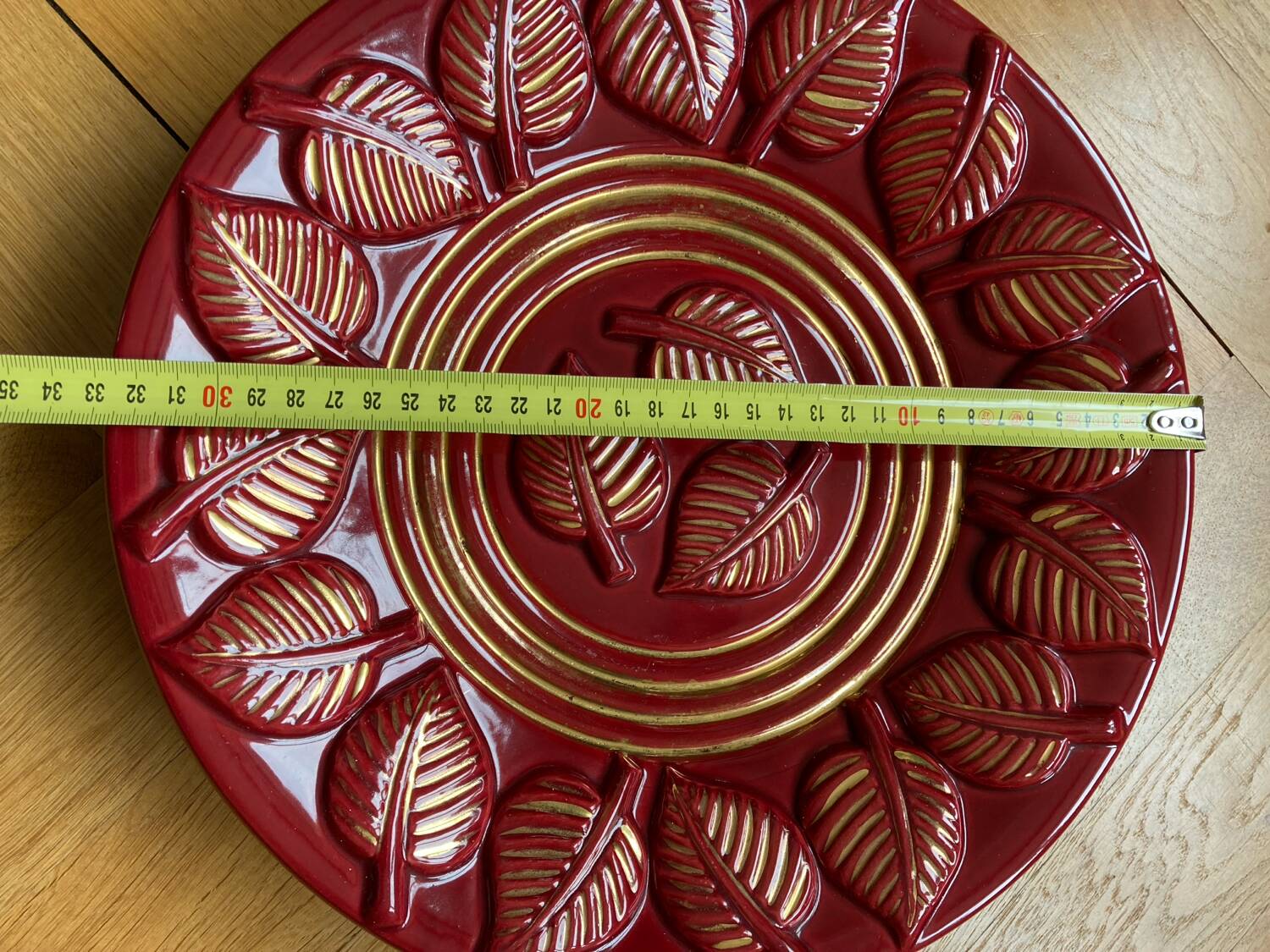 Fruit bowl - Saint Clément burgundy and gold dish