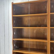 Pair of large vintage wooden display cabinets – 1960s/70s