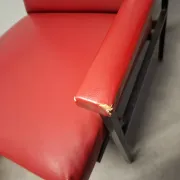 Ensemble de 3 fauteuils rouges de style mid-century moderne, Tchécoslovaquie, années 1970.