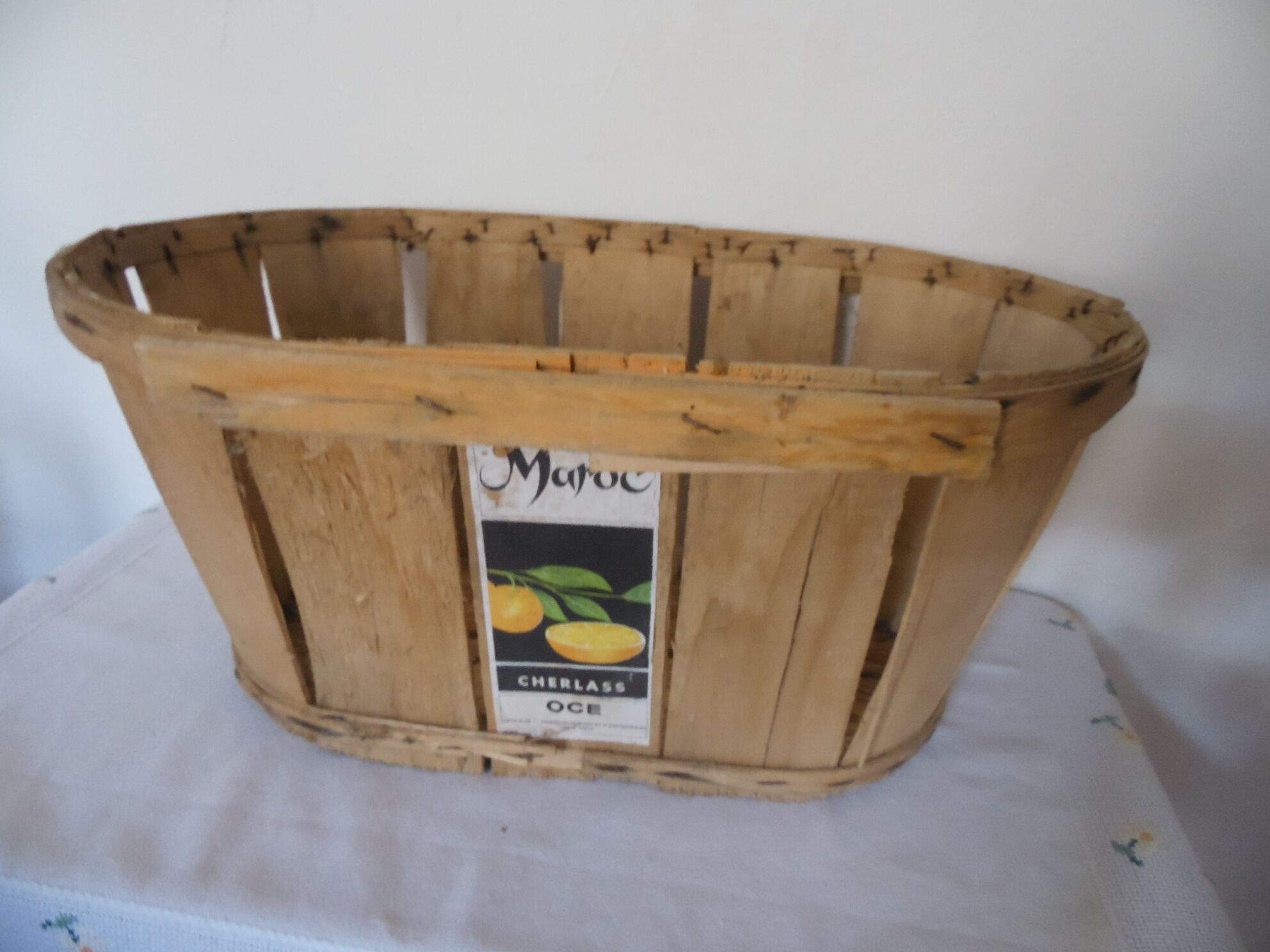 Old wood storage basket