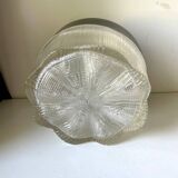 Vintage Scandinavian Midcentury wall or ceiling light in metal & glass