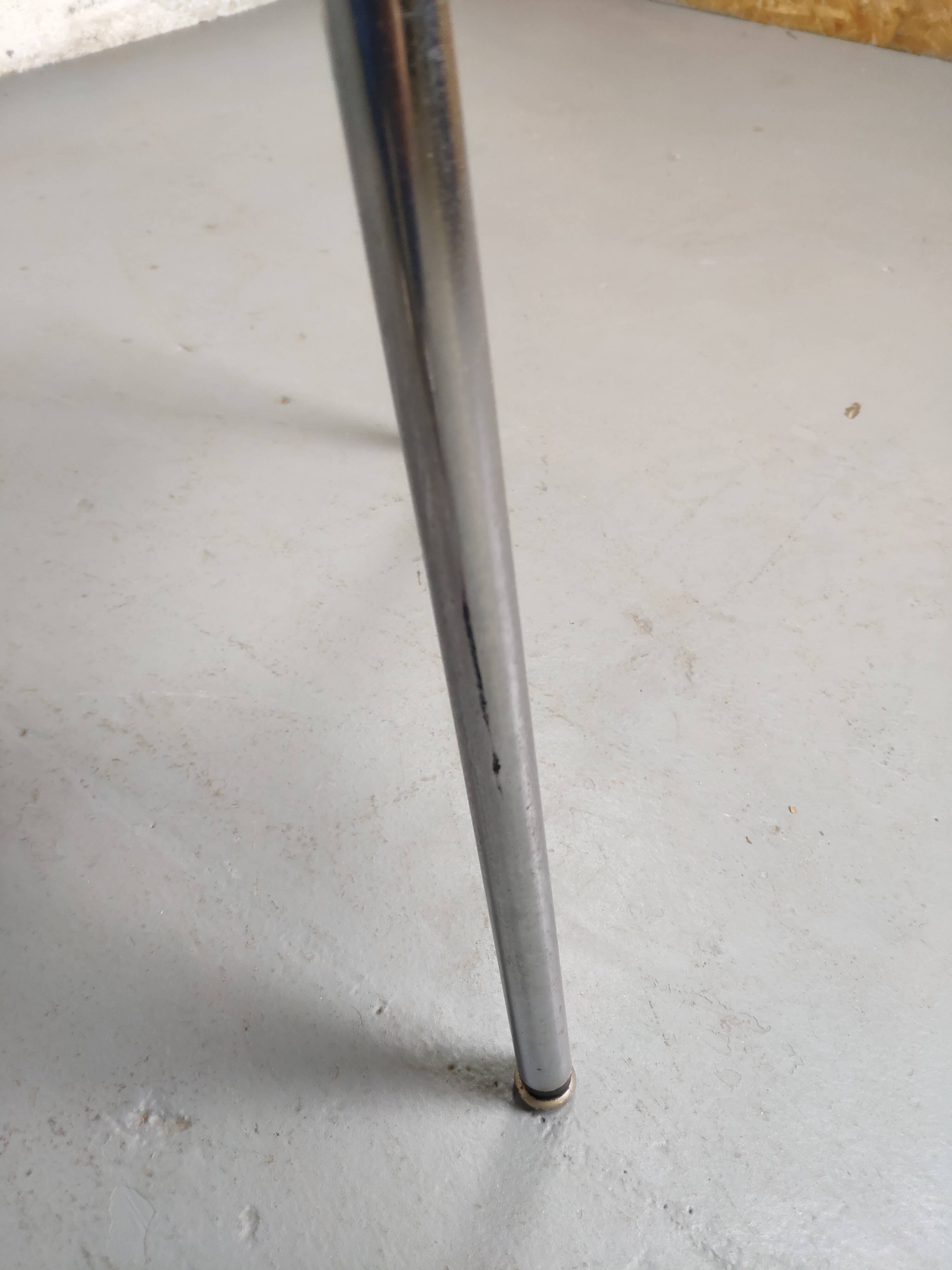 Pair of vintage chrome office chairs and beige fabric circa 70