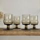 4 vintage smoked glass glasses "Willem Heesen"