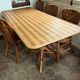 Table and chairs in woven chestnut