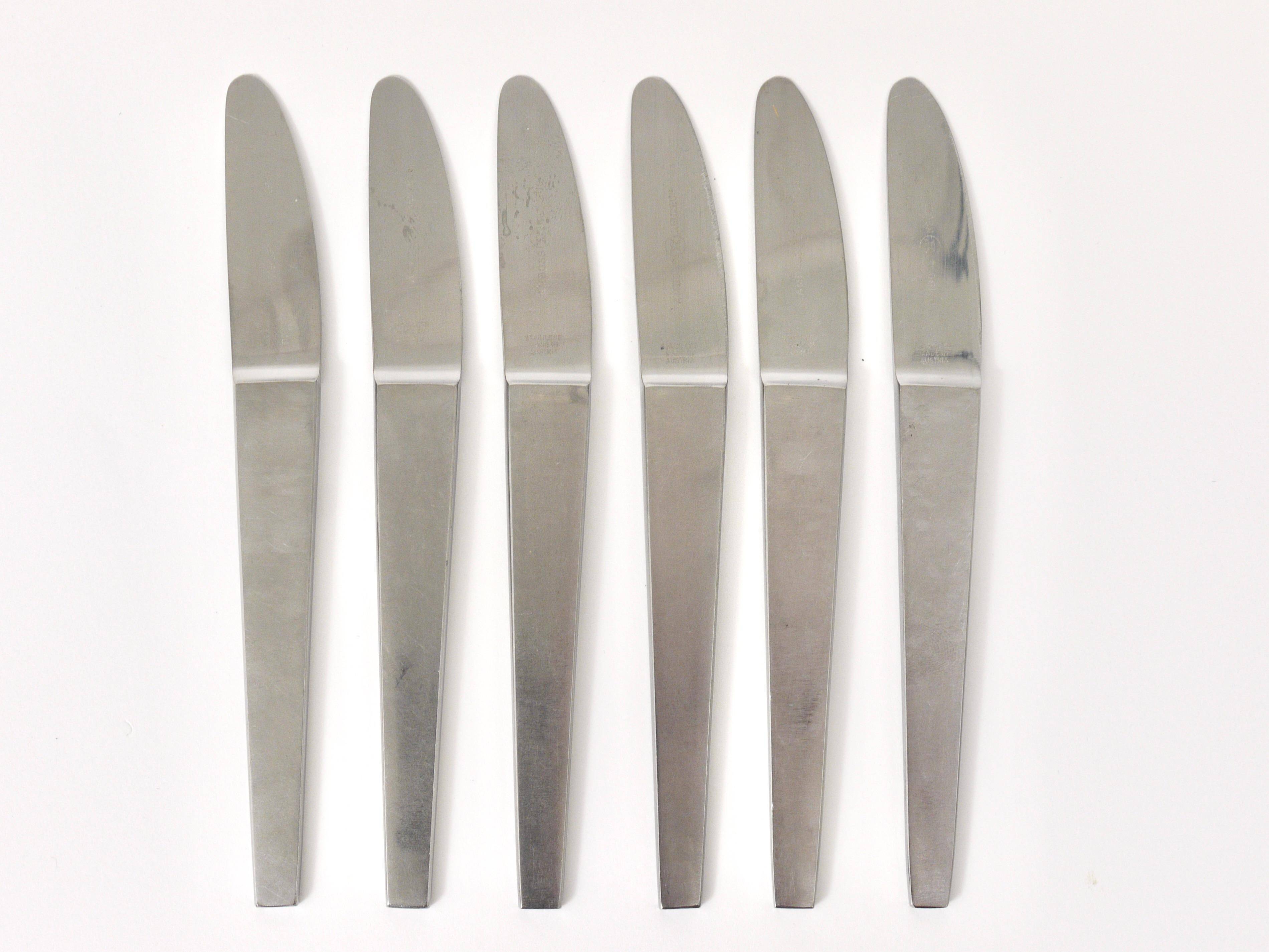 Carl Auböck 2060 Cutlery, 42 pcs., Complete for 6 People, Hammered Austria, 1950