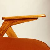 Fauteuil Lounge Vintage Burt Orange par J. Chierowski, 1960, Design Scandinave