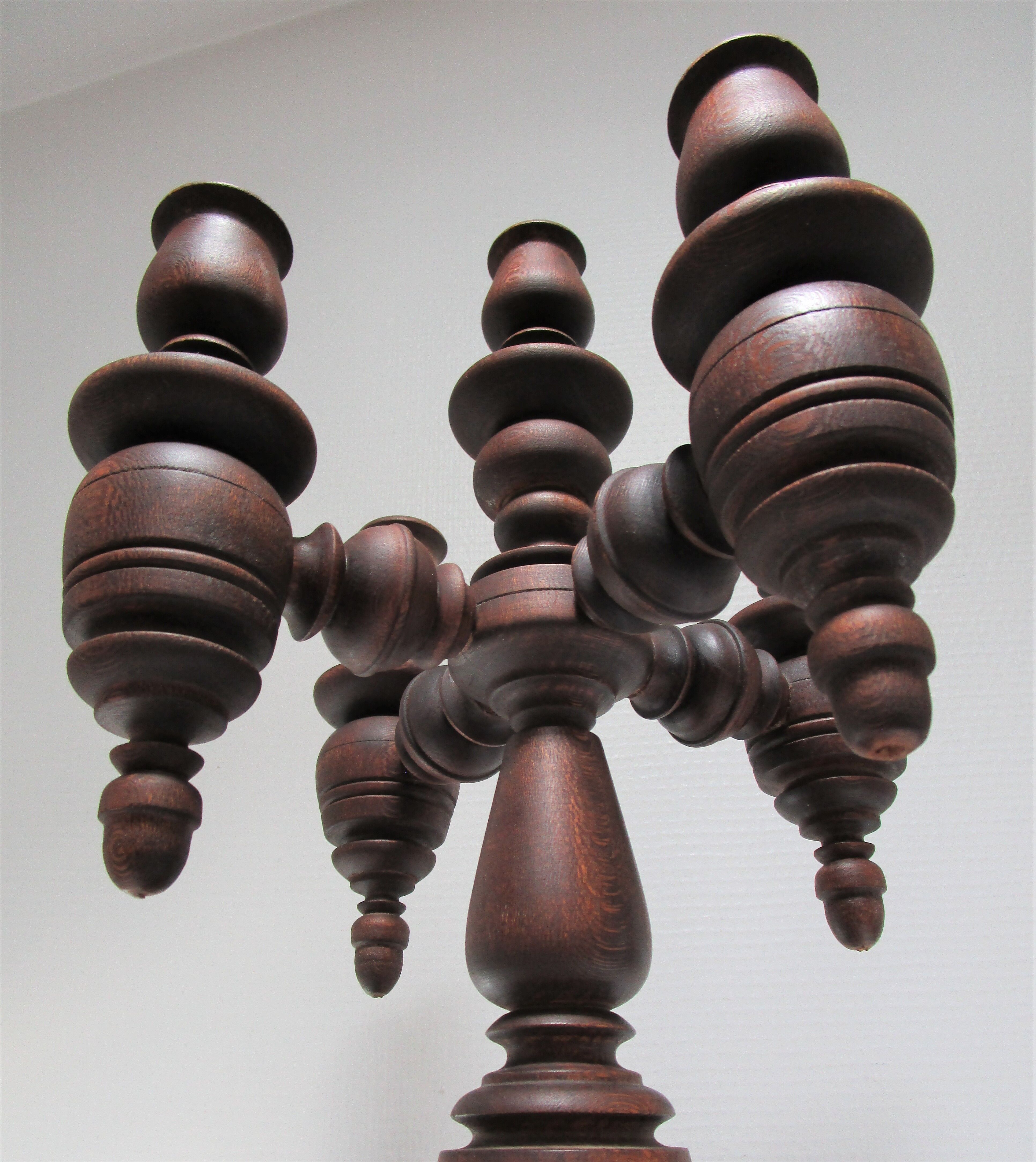 Chandelier solid wood turned stamped