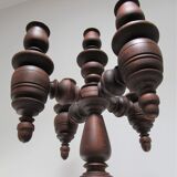 Chandelier solid wood turned stamped