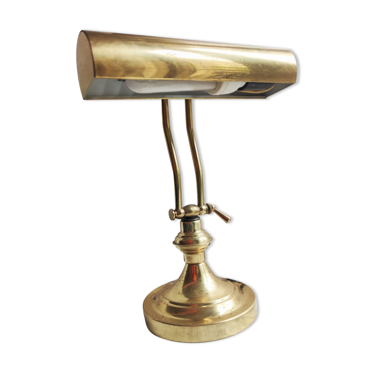 Golden brass desk/banker's lamp
