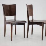 Paire de chaises d'appoint rares J.Halabala des années 1950, fabriquées par UP zavody à Brno.