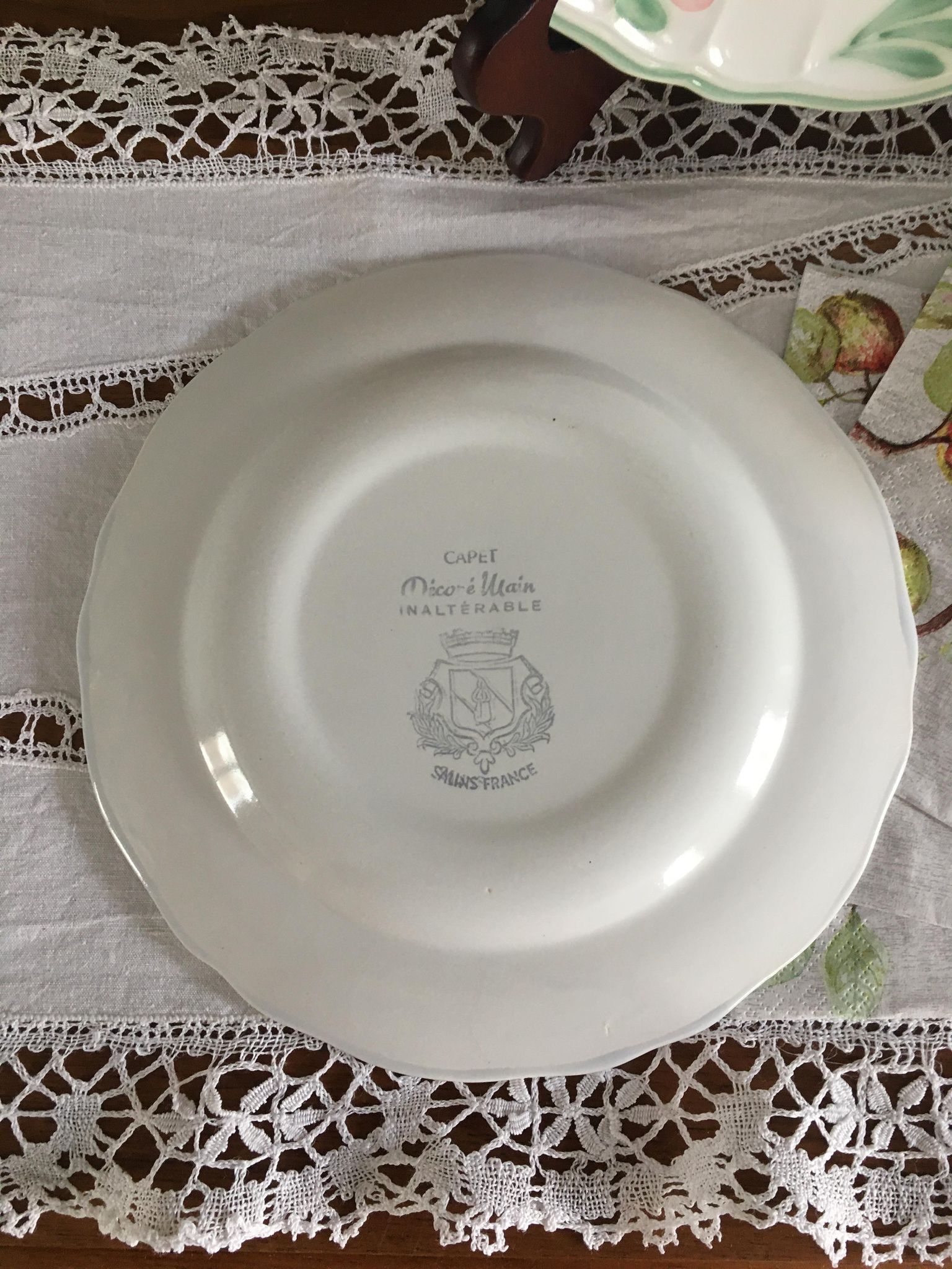 6 vintage dessert plates, Salins France