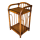 Vintage bamboo and wicker bedside table with 2 shelves, circa 1970