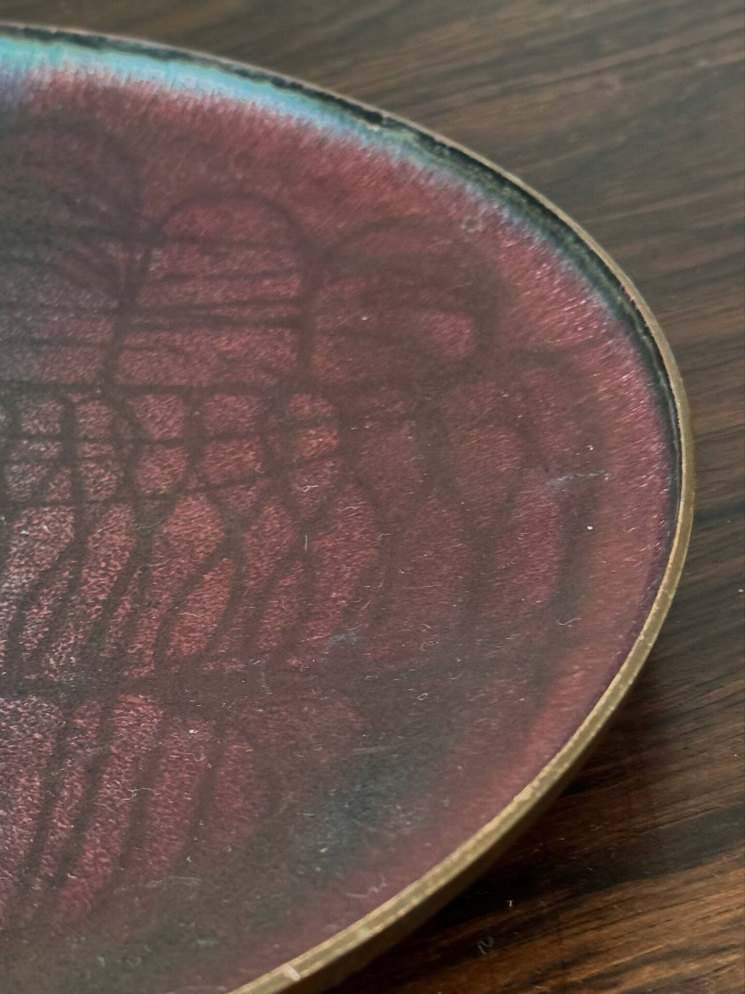 Scandinavian catchall bowl email on copper Bjørnstad Norway 1970