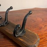 Wooden wall coat rack with 5 hooks