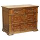17th Century Antique Oak Commode with Two Rows of Drawers