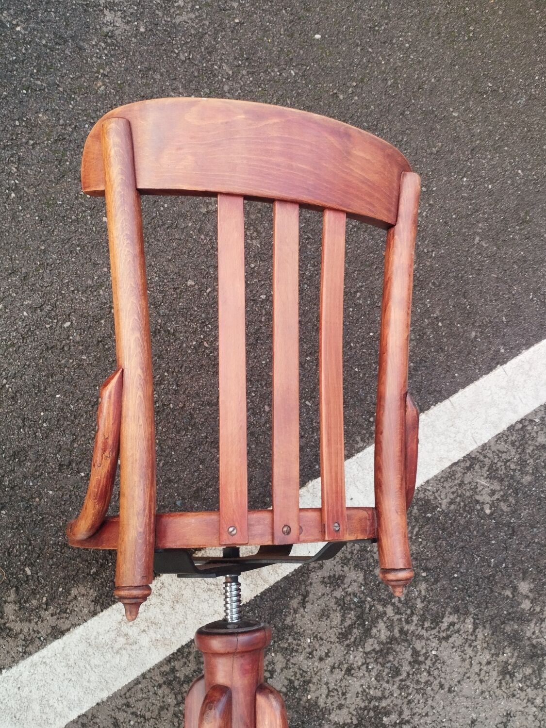 Vintage wooden antique office chair