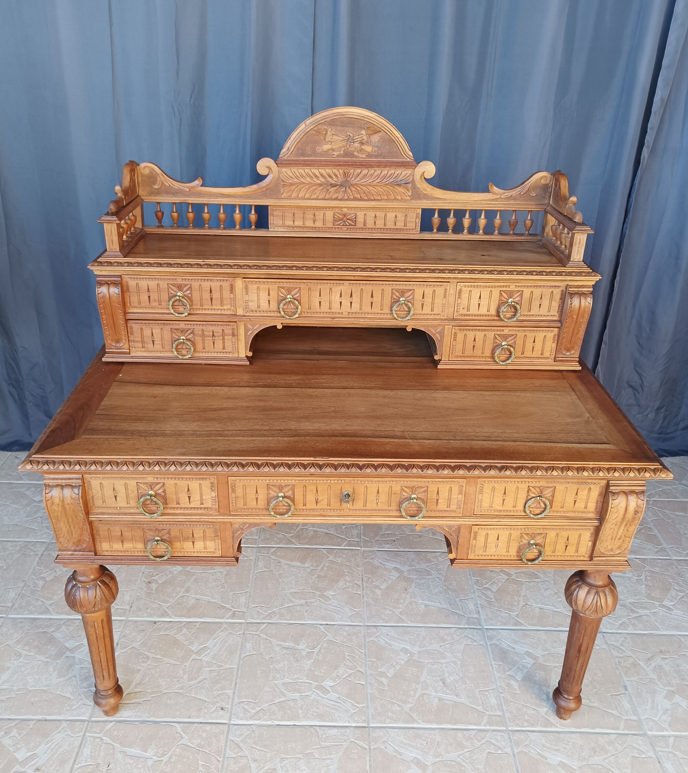 Louis XVI style walnut desk
