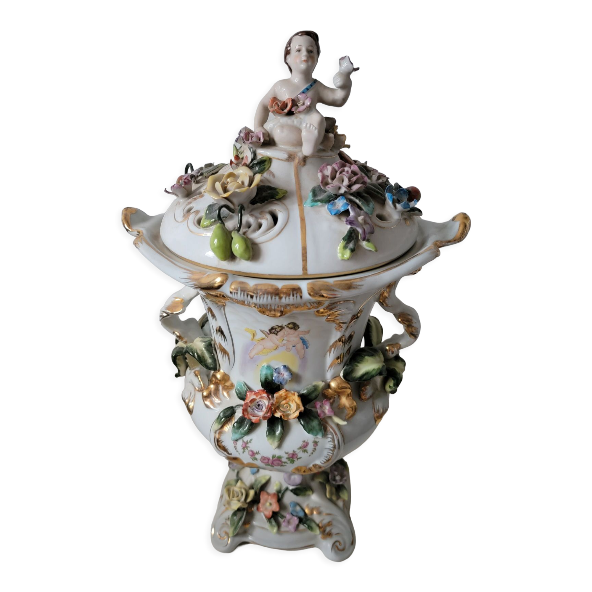 Rococo vase with lid