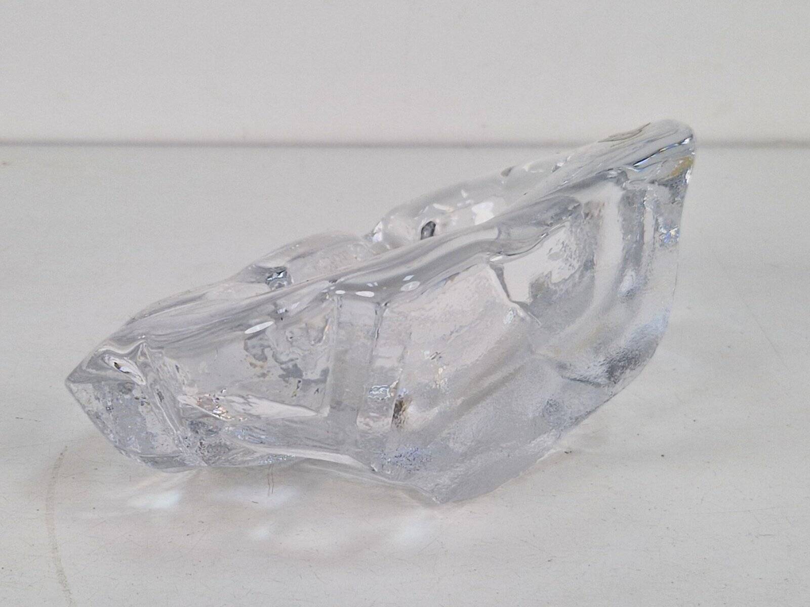 Vintage Brutalist Ice Glass Ashtray from Val Saint Lambert, 1960s