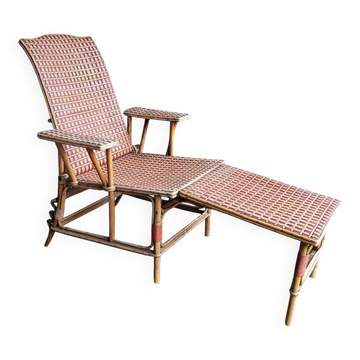 Rattan chaise longue
