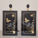 Paire de lampes à poser "le dauphin", modèle singapour