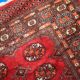 Vintage Uzbek Bukhara handmade rug 3' x 4' (94cm x 122cm) 1970s, 1C756
