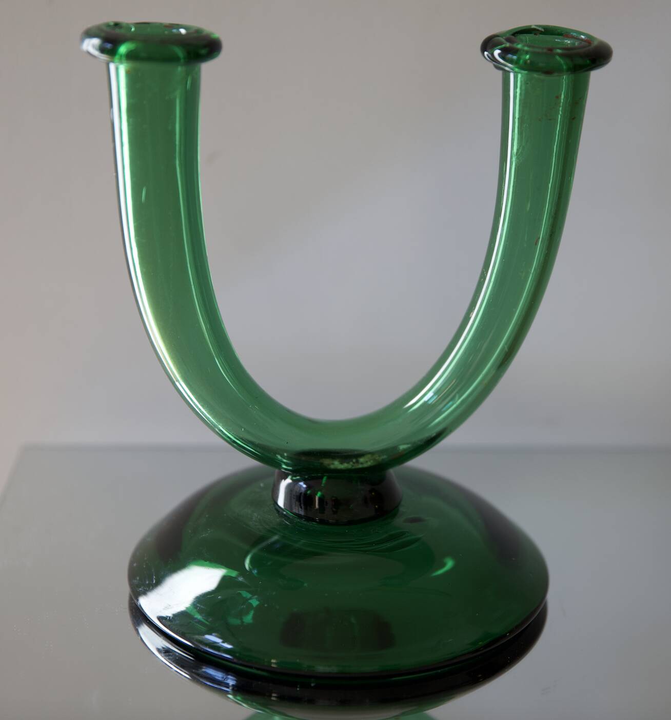 grand bougeoir en verre soufflé