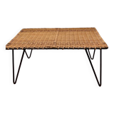 Table basse rotin années 60