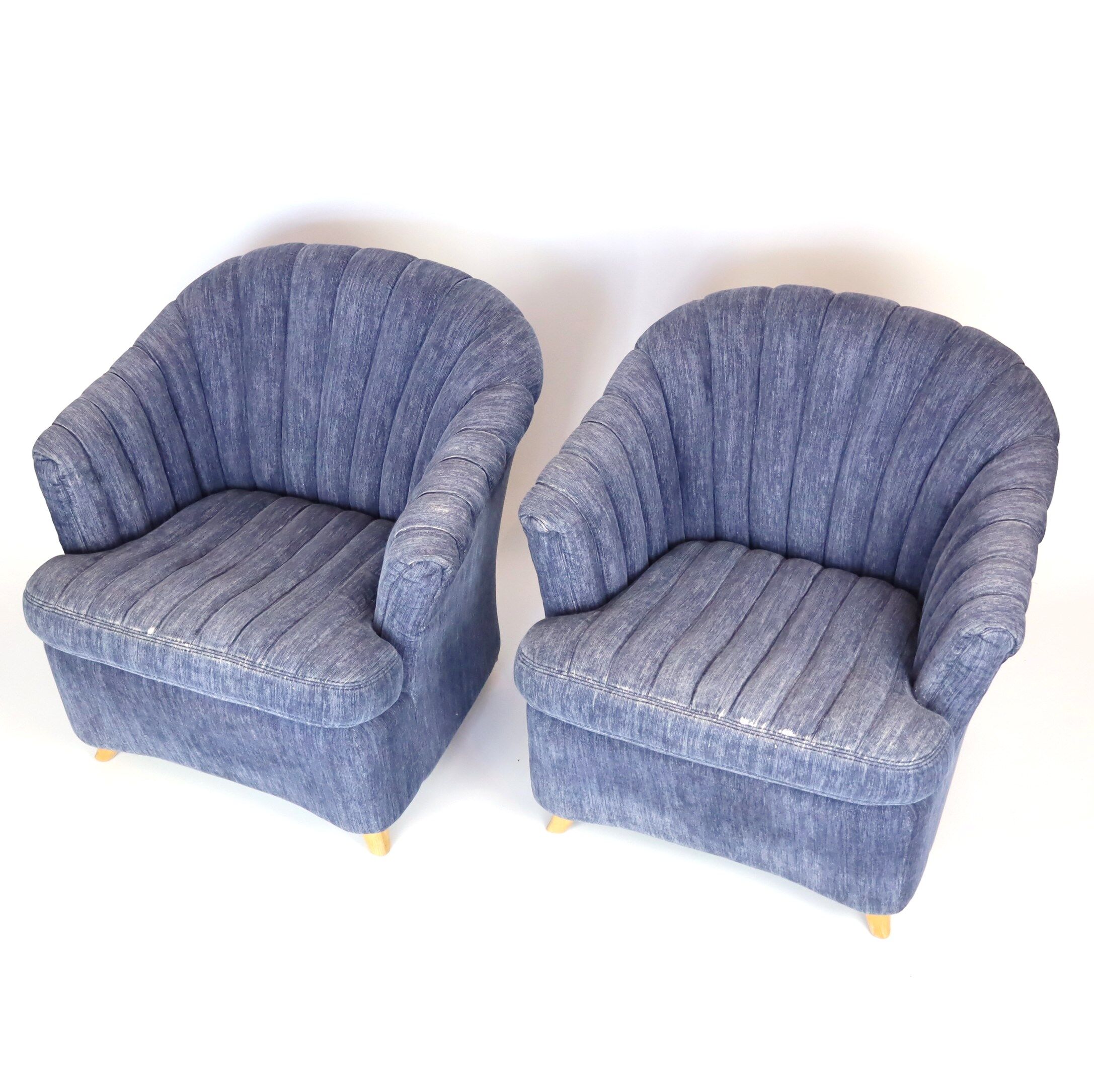 Pair of velvet armchairs "dux"