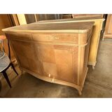 Contemporary Italian Natural Walnut Sideboard With Cherry Inlays
