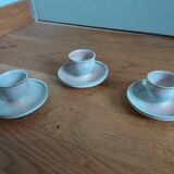 Egg cups signed Atch Chantal and Thierry Robert sandstone from Poncé sur Loir
