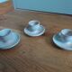 Egg cups signed Atch Chantal and Thierry Robert sandstone from Poncé sur Loir