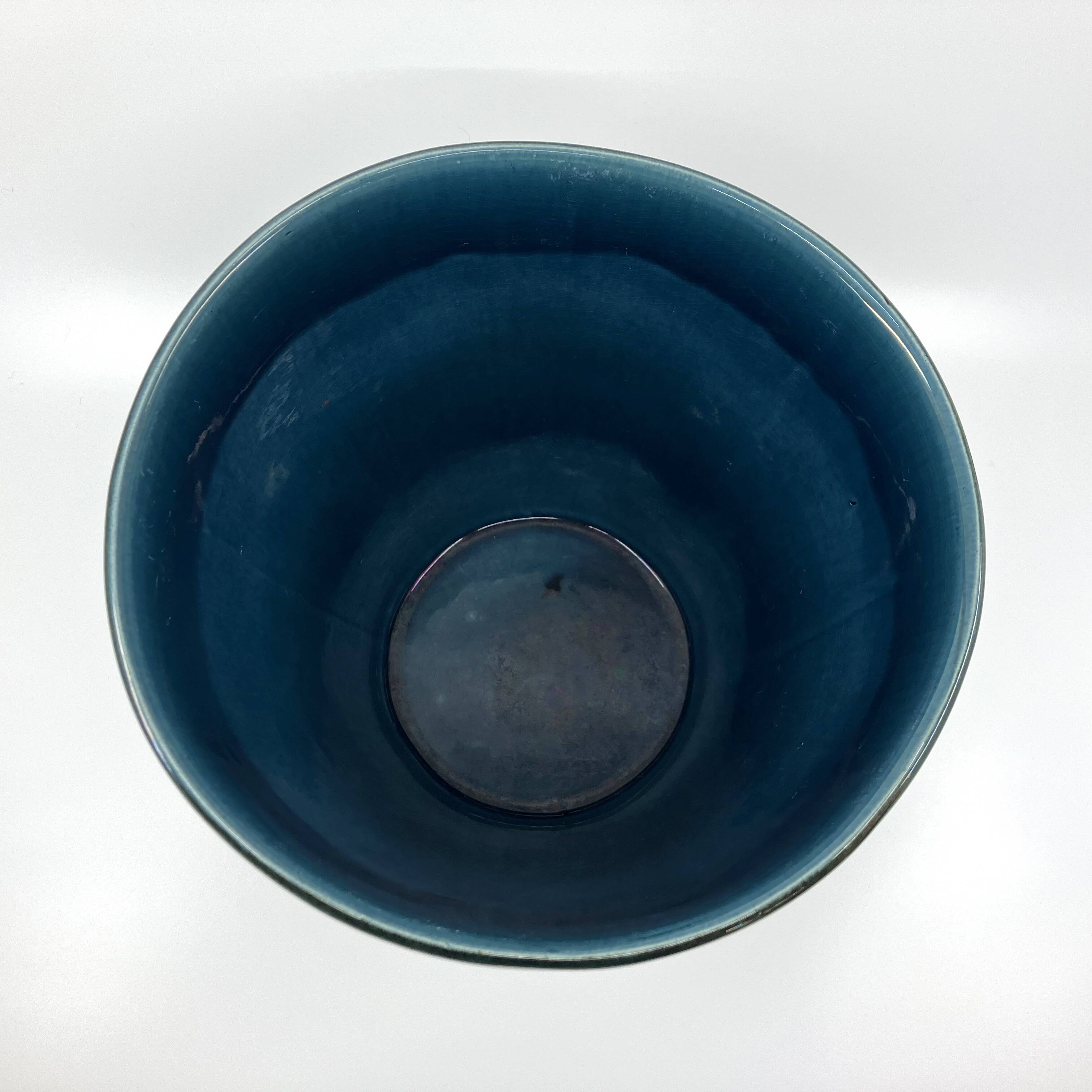 Large blue and green glazed ceramic planter • Ü Keramik • 1960-70