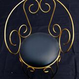 Vintage brass scroll armchair, 1960s.