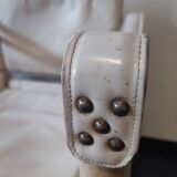 White leather safari armchair