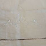 Pure linen canvas sheet/tablecloth/curtain "Blue flower"