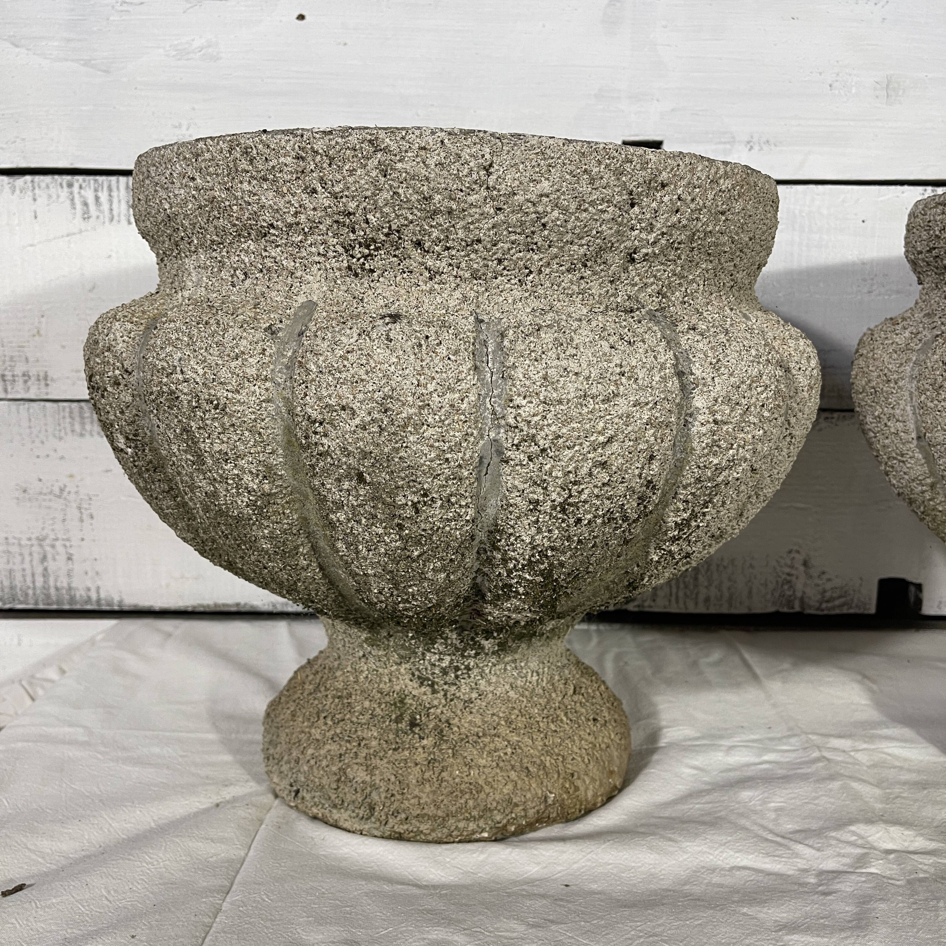Pair of concrete planters